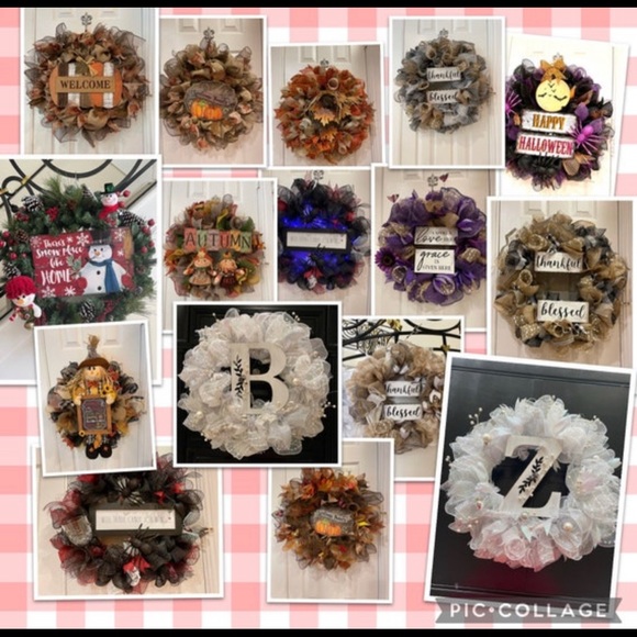 Patriotic WREATH “God Bless America” Red, White & Blue 24” Very FULL. July 4th - Picture 7 of 8